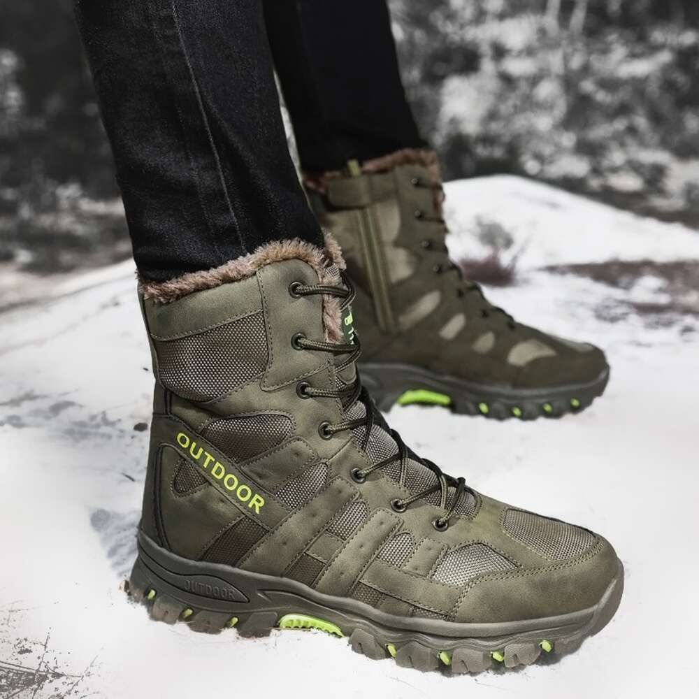 Explosive men's shoes outdoor snow explosive plus cotton hiking boots