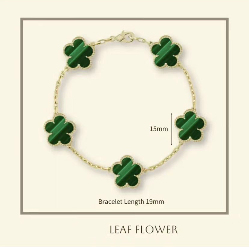 Clover Bracelet For Women Designer jewelry Leaf Bracelets Gold Sier Plate Agate Diamond Fashion Charm Chain Wedding Gift Party