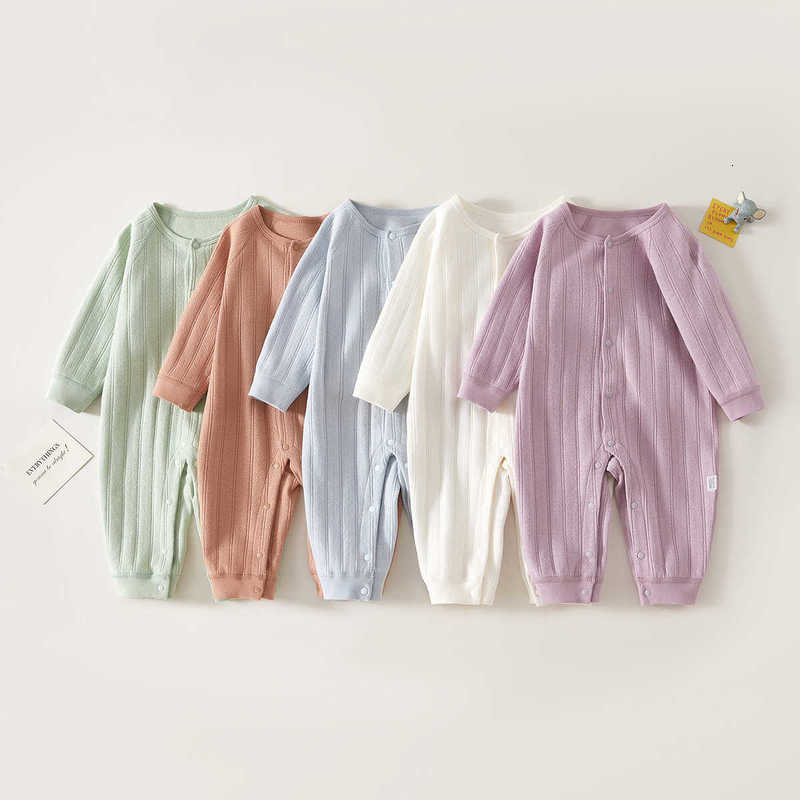 Baby Jumpsuits Rompers Baby spring and pure cotton Class A boneless long sleeved pajamas all cotton baby clothes four seasons outdoor climbing clothes