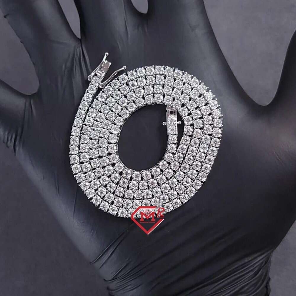 Selling 3mm Tennis Necklace Iced Out Vvs Diamond Chain Moissanite Tennis Chain Necklace