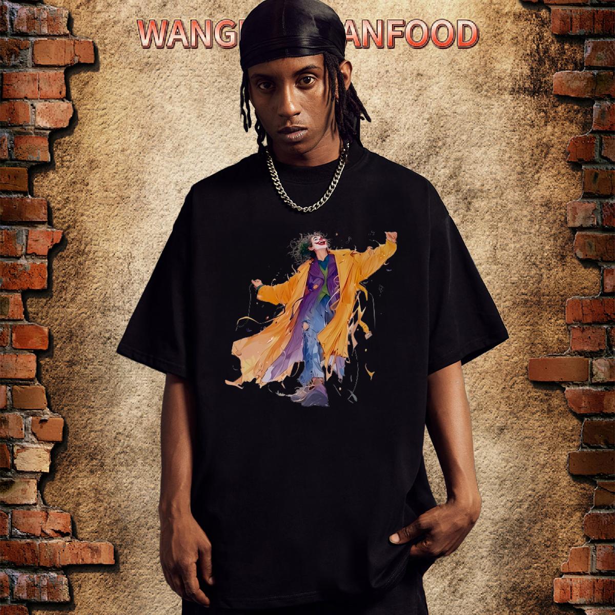 New T-Shirts for Men DIY Printed Men Tops Tees Hip Hop Round Neck Short Sleeve Loose Fit Tshirts