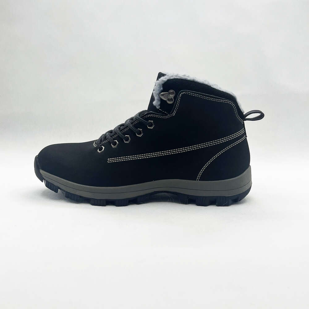 Lot new fur-lined for men Custom leather snow non-slip super warm men's hiking boots winter