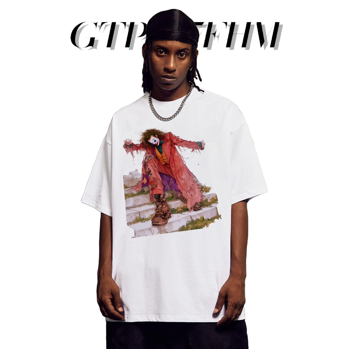 Loose Fit Man T Shirts Home Outdoor Cotton Breathable Tshirts 2024 New Custom Cartoon Tops Tees