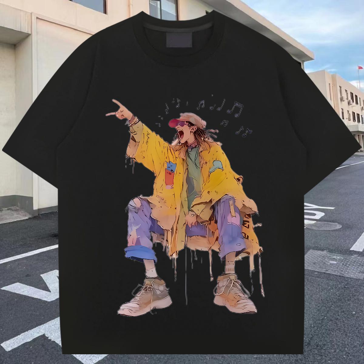 Designer Fashion Mens T Shirts Round Neck Short Sleeve High Street Hip Hop Mens Tshirts DIY Printed 5A Clothings