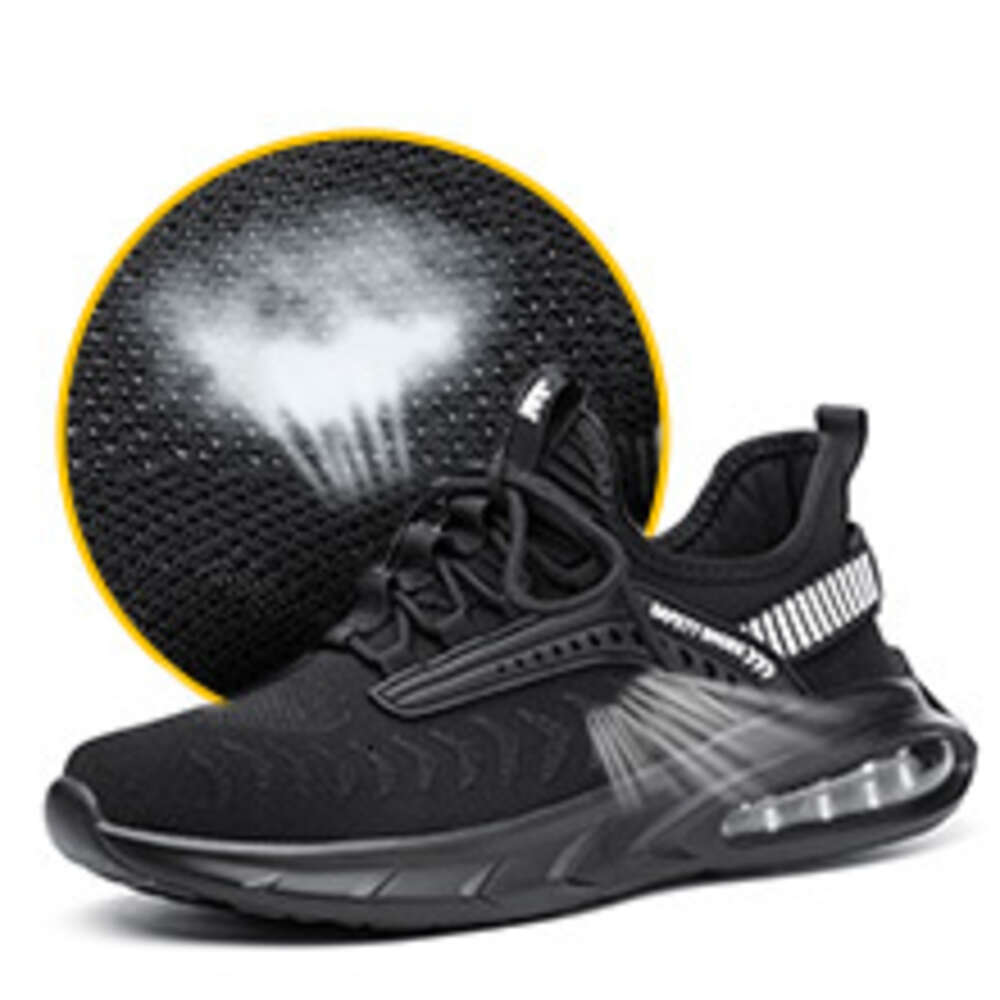 Anti slip safety work boots are not easily damaged, steel toed men's shoes, women's lightweight air cushion sports shoes