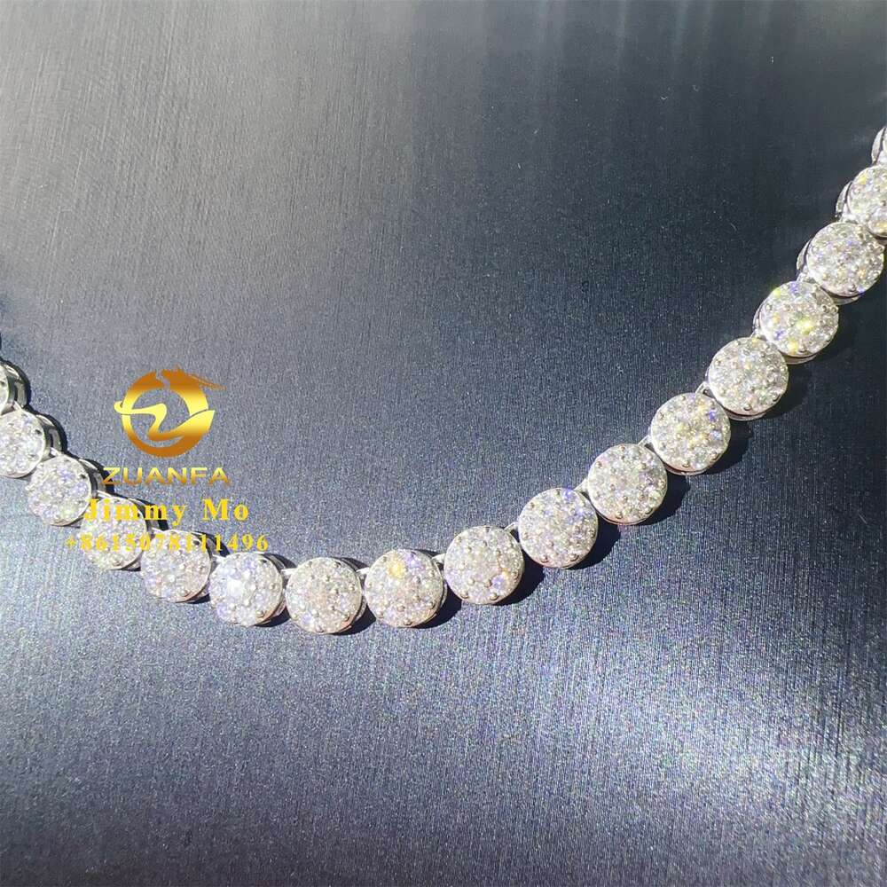 New Arrivals Gar Certificates Pass Dia Tester Hip Hop Iced Out Flawless Moissanite Cluster Tennis Chain Set Man
