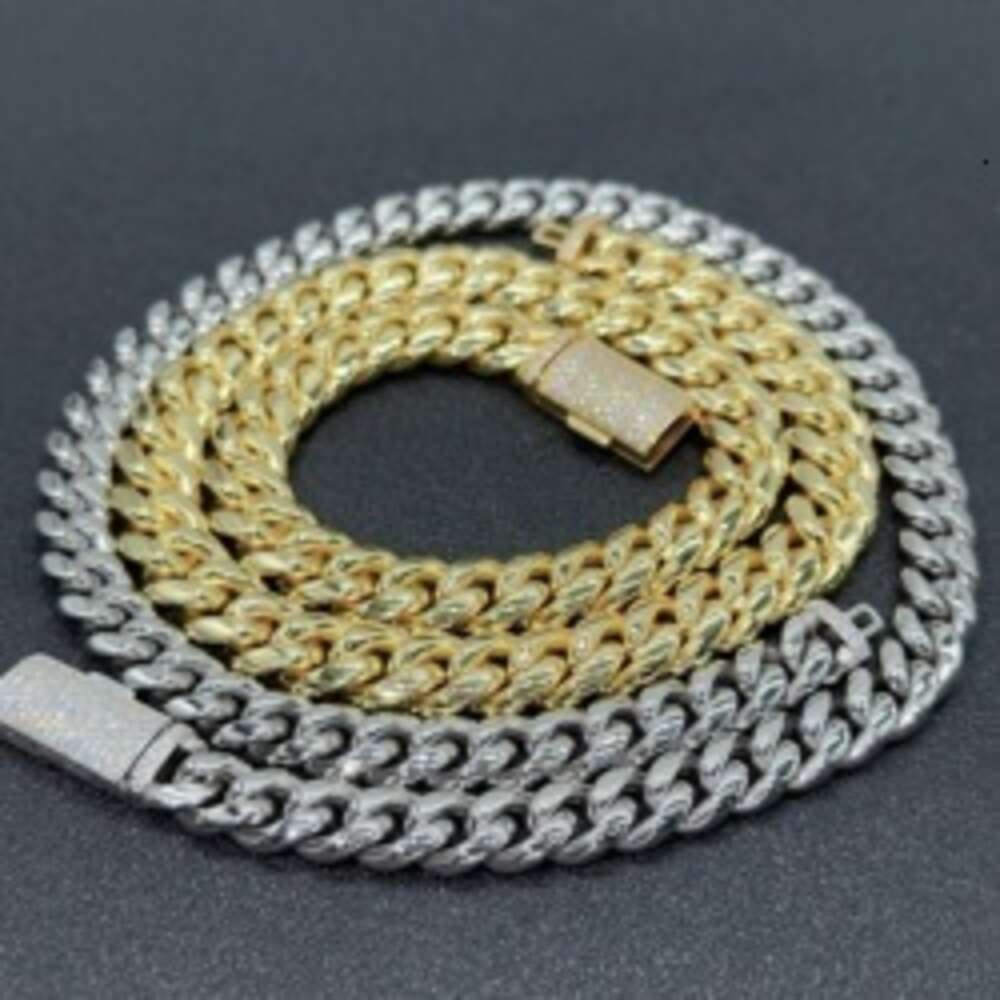 Hip Hop Jewelry 10mm 12mm Stainless Cuban Chain with 925 Sterling Silver Moissanite Clasp Necklace