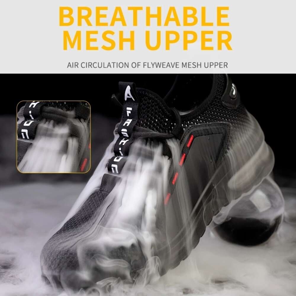 Hollow Breathable Steel Toe Boots Lightweight Anti-slippery Safety Work Shoes