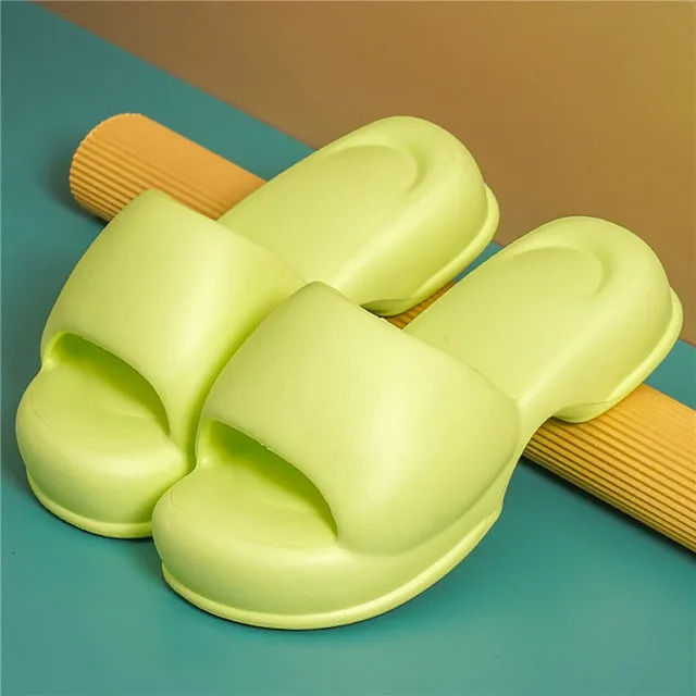 Ladies High Heels House Slippers Summer Flip Flops Woman Eva Soft Sole Flat Shoes Non-Slip Slides Beach Sandal Candy Color 240611