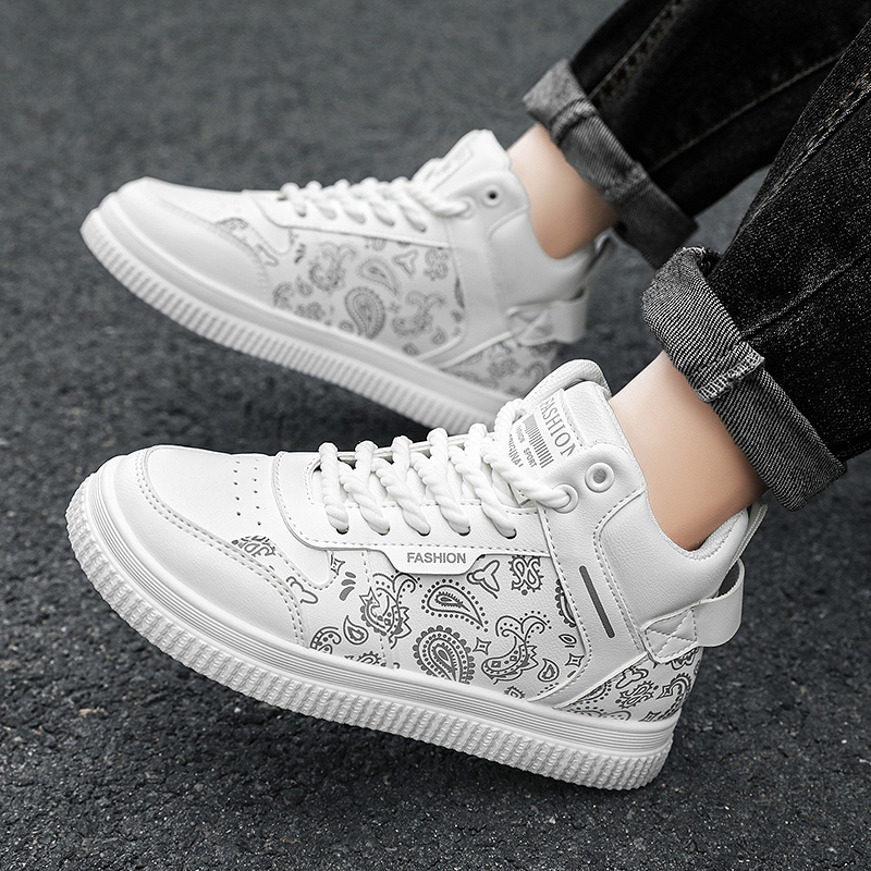 Brand Mens High Top Casual Sneakers Basketball Shoes Trendy Boys Non-Slip Sports Shoes Outdoor Training Athletic Tennis Shoes