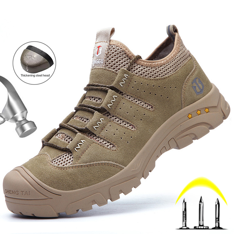 Men's Men Boots Steel Toe Safety Sneakers Man Breathable Working Puncture-Proof Work Shoes 5682 's