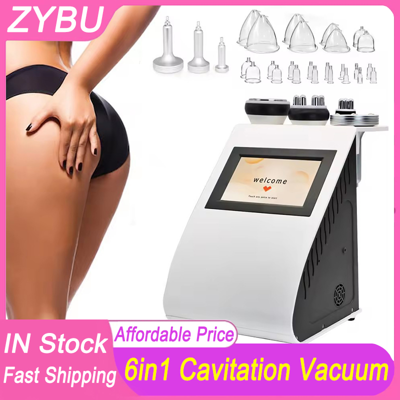 New 6in1 Cavitation Vacuum RF Slimming Liposuction Cups Butt Breast Enlargement Weight Fat Loss Radio Frequency Skin Tightening Face Lifting Body Scul