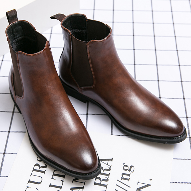Genuine Leather Designer Brand Business Dress Formal Shoes for Men Fashion Casual Boots Retro Ankle Boot Footwear dh1102140405