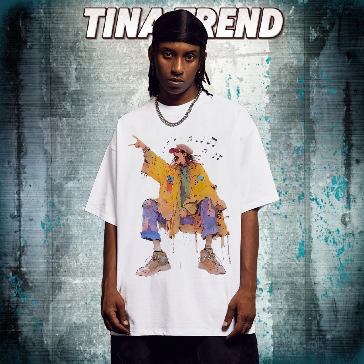 Cool T-Shirts for Men Outdoor 180g Cotton Men Tees Designer Fashion Floral Print Tee Shirt