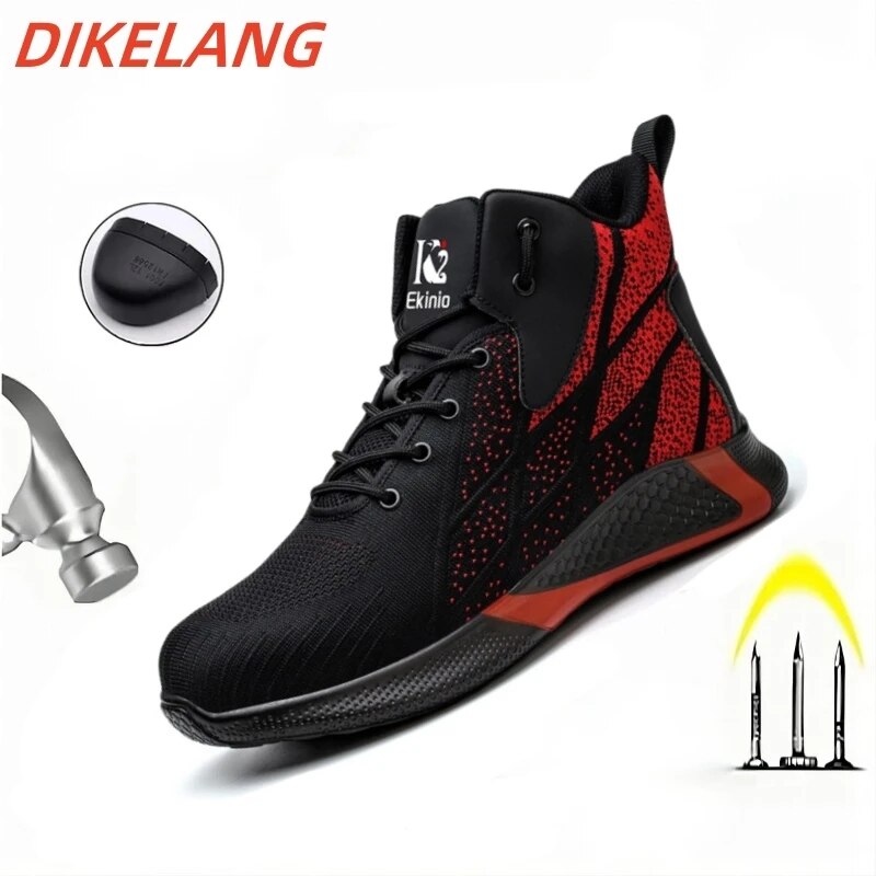NEW Security Boots for Men Work Sneakers Women Boots Breathable Steel Toe Shoes Safety Puncture-Proof Men Boots