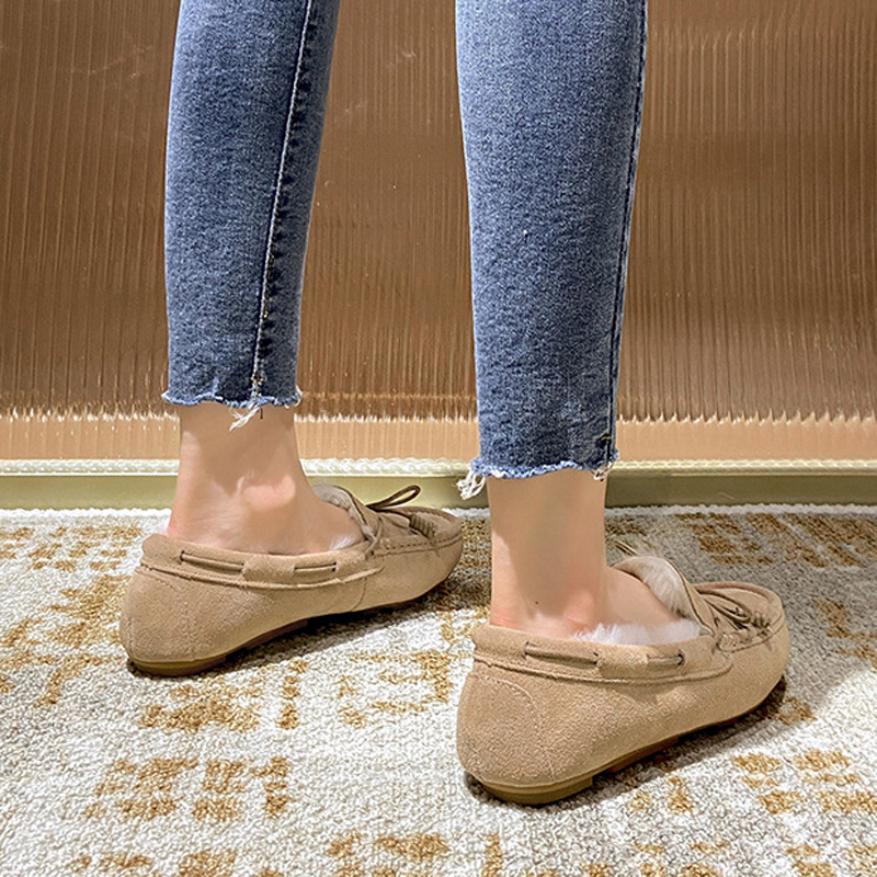 Genuine Cozy Winter Leather Shearg Wool Shoes - Warm Plush Ankle Boots for Women 4