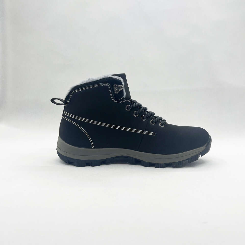 Lot new fur-lined for men Custom leather snow non-slip super warm men's hiking boots winter