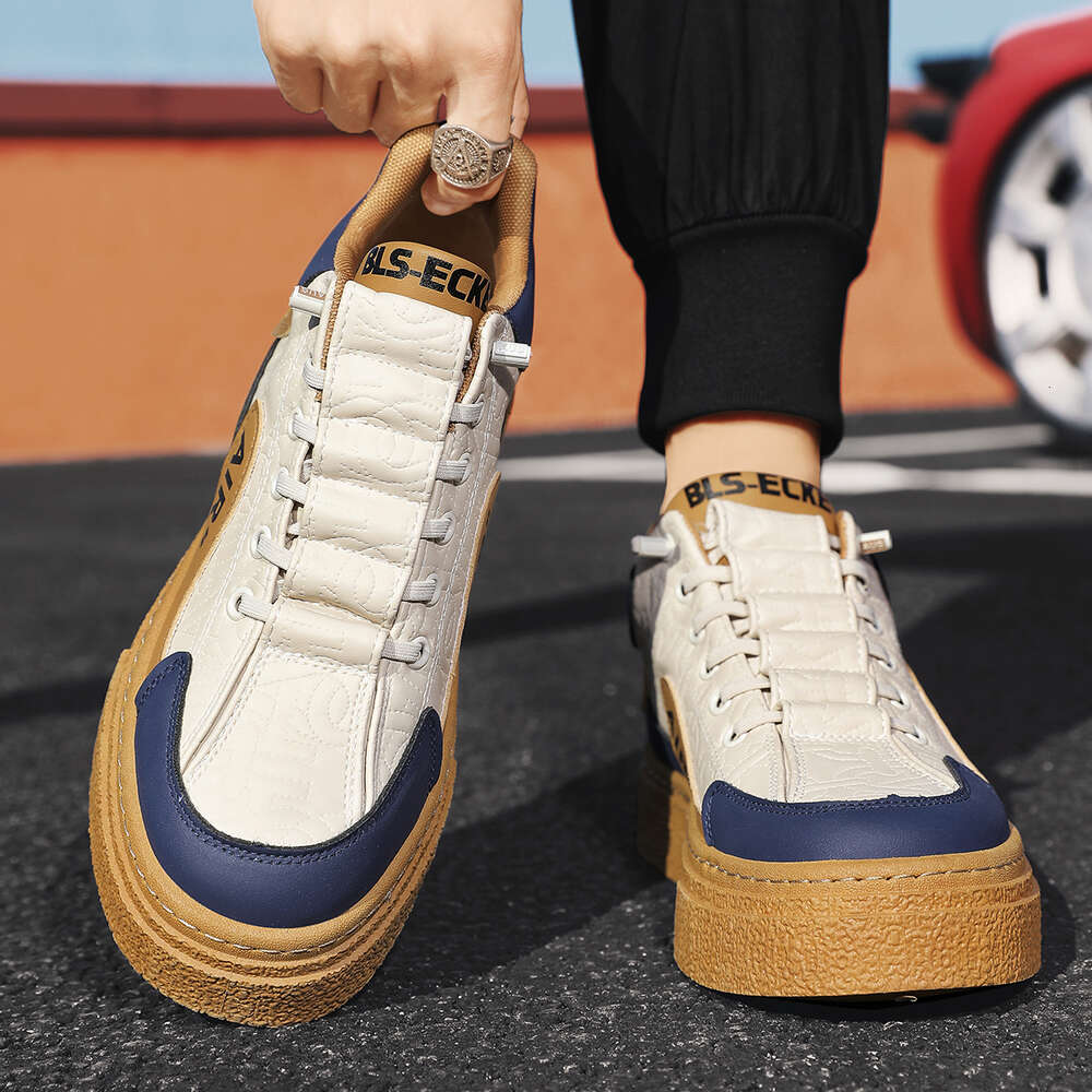 2024 New casual Fashion walking style shoes Leather men's sneakers