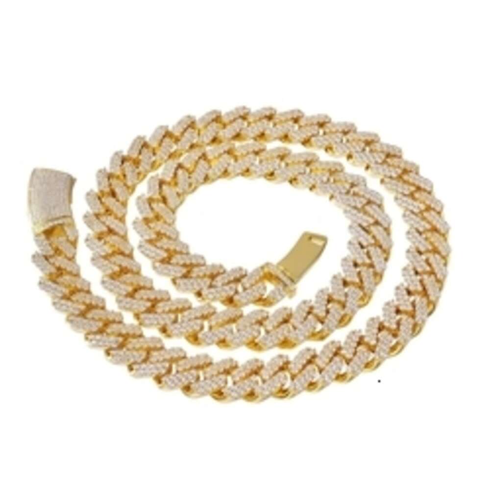 Fashion Jewelry Link Chain Thicker 4 Row Diamond 925 Sterling Silver Claw Setting Vvs Moissanite Cuban Chain