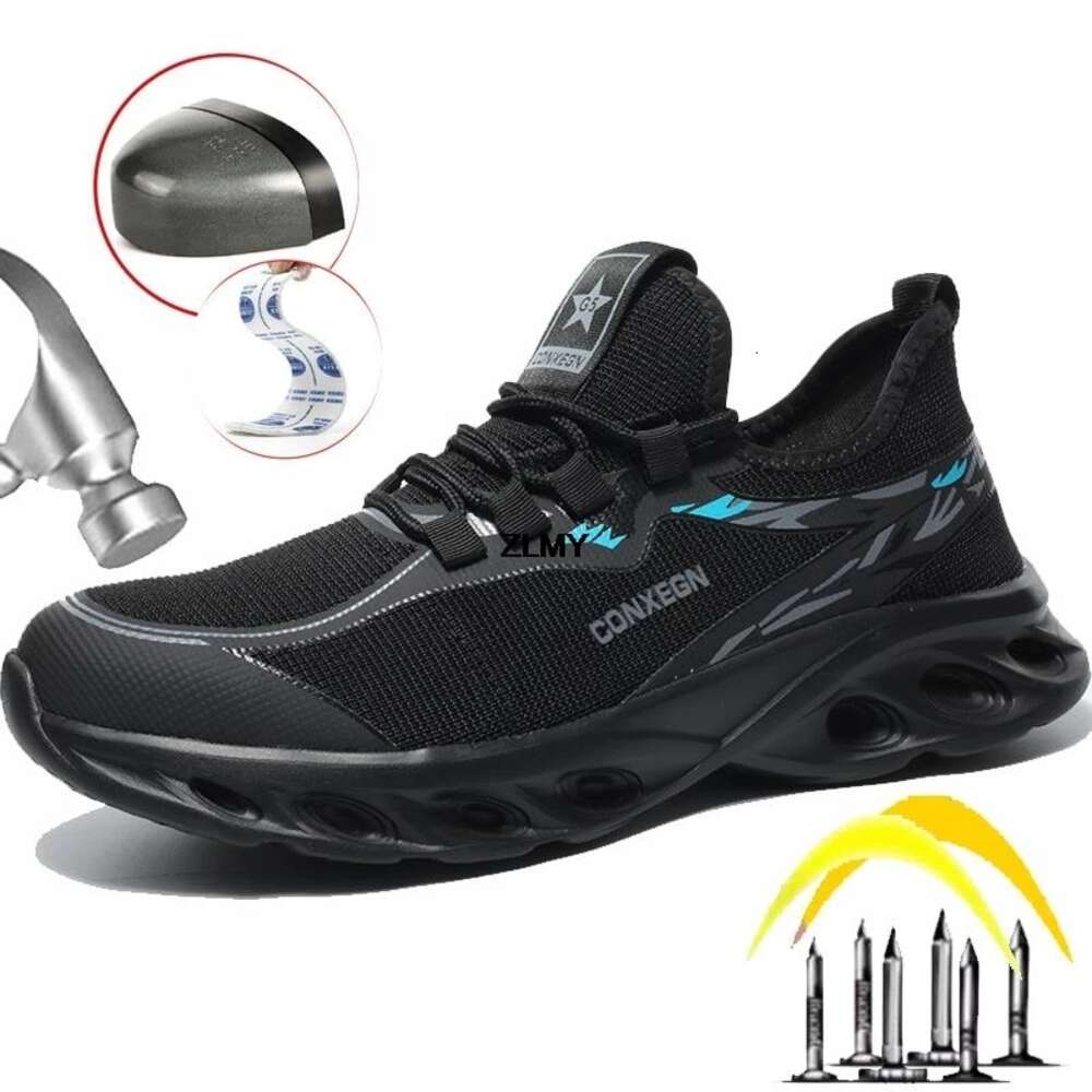 Fashion Steel Toe Sneaker Puncture Proof Industrial Man Breathable Work Safety Shoes