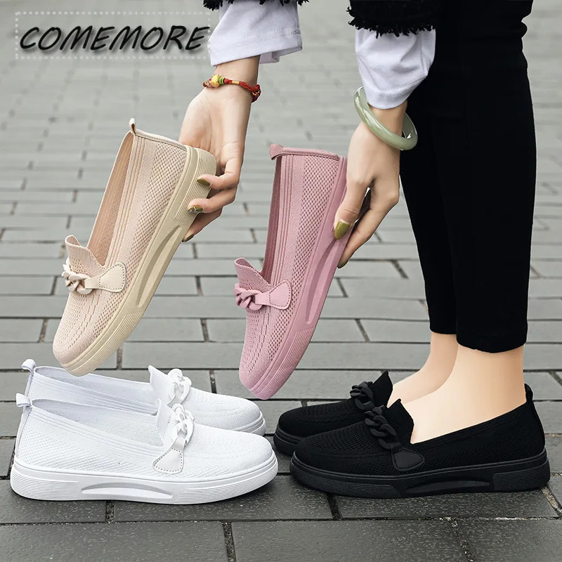 Womens casual sports shoes Comfortable Loafers Slip-on Flats Womens shoes Breathable Spring/Summer Tennis Womens Large 240611