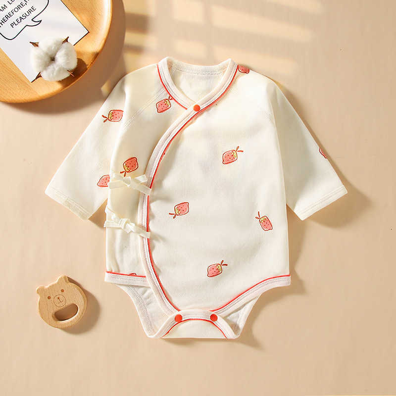 Baby Jumpsuits Rompers New Baby Bag Fart Coat Spring and Autumn Baby Harper Pure Cotton Newborn Long Sleeve Printed Boneless Climbing Clothes
