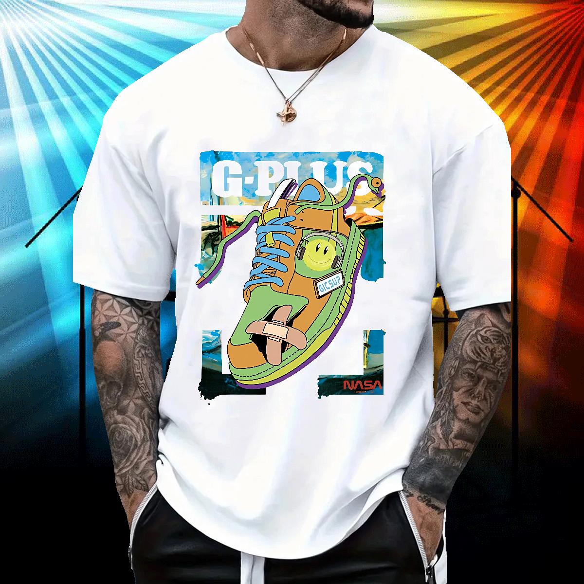 Popular Men Tshirts Breathable Short Sleeve High Street Hip Hop Men T Shirts Black White 2024 New Tops Shirt