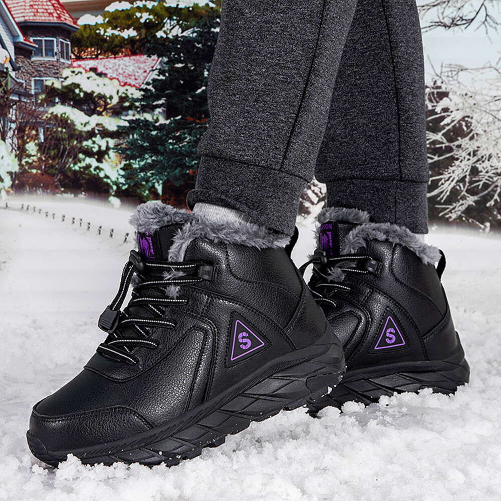 Winter high-top couple snow boots shees plus cotton new men and women with walking shoes