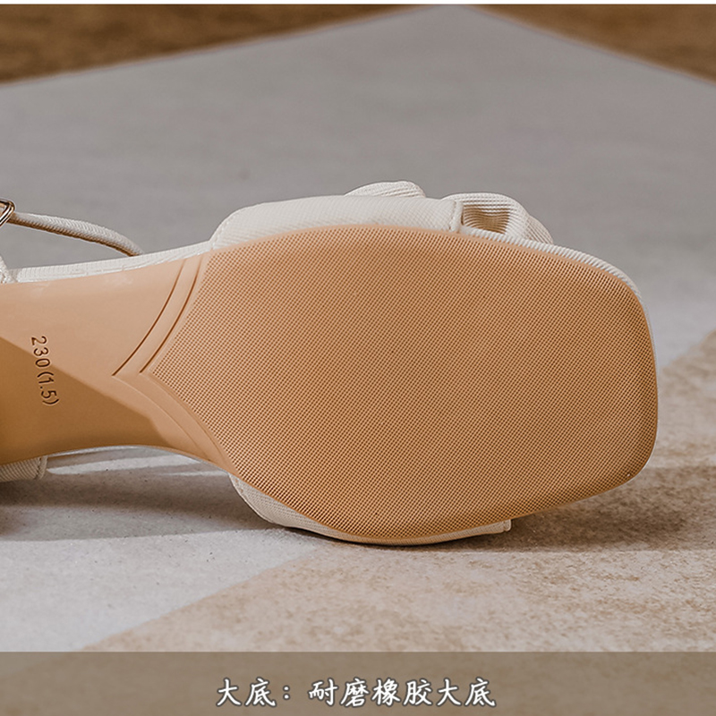 2023 summer women's outerwear sandals ladies high heels bow design career and party wear Korean style casual shoes size 41-43