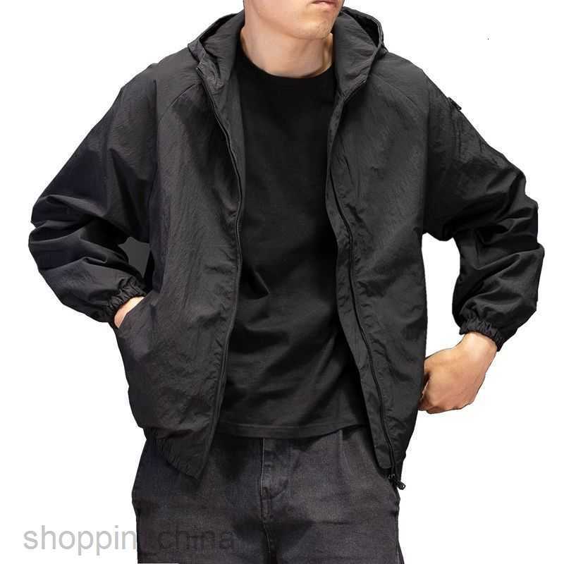 Men's Jackets Coats Spring and Autumn Trendy Men Coat Spring New Hooded Sports Windbreaker Loose and Thin Trendy Man Jacket