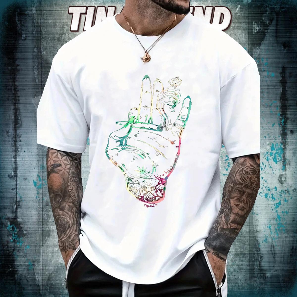 Popular Mens Tshirts Breathable Crew Neck Hip Hop T shirt Custom Print Plus Size Stylist Tee Shirt