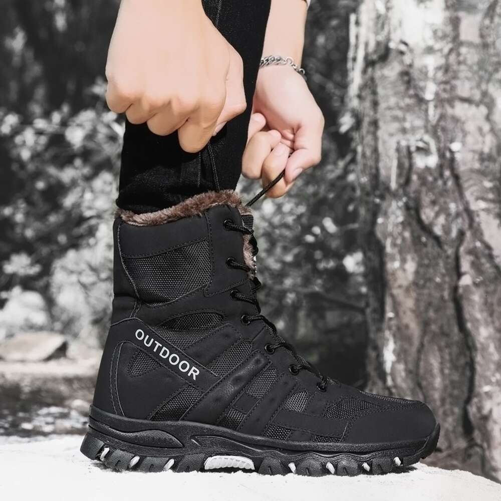 Explosive men's shoes outdoor snow explosive plus cotton hiking boots