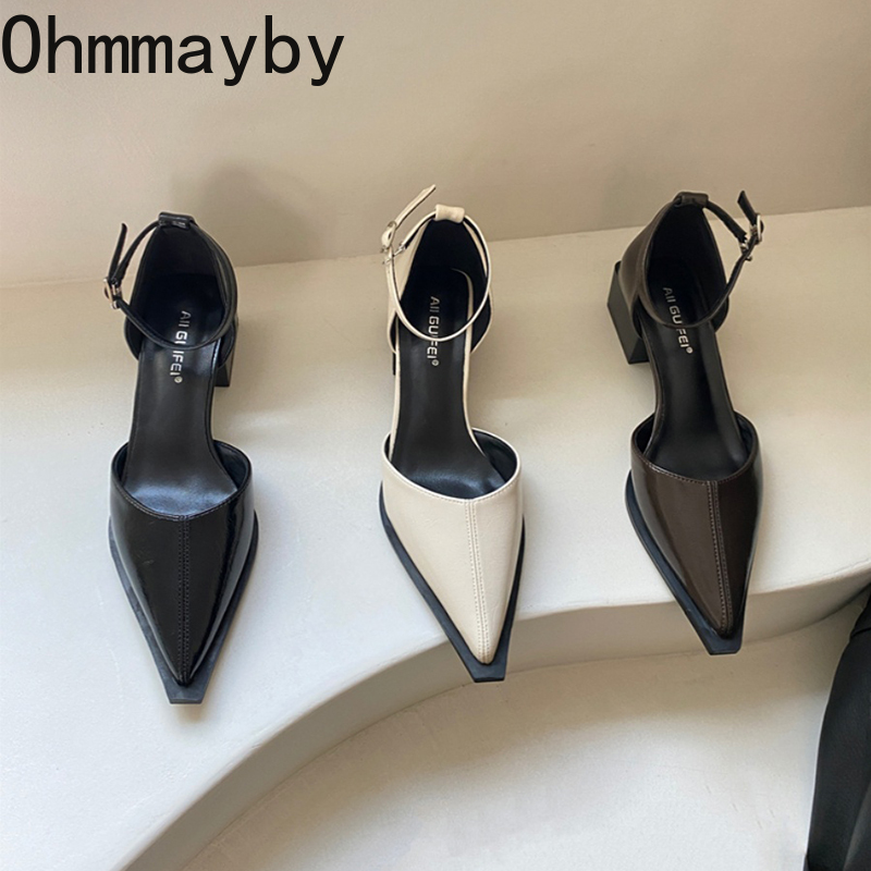 Designer Spring Women Mary Jane Shoes Women Vintage Girls Students JK Thick Heel Shoes Ladies Elgant Pointed Toe Pumps