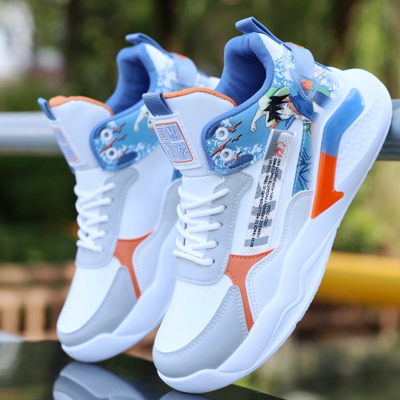 Men Casual Shoes Fashion Platform Sneakers Mens Trend Lace-up Non-slip Skateboard Chunky Shoes Men Basket Mesh Bearthable Shoes