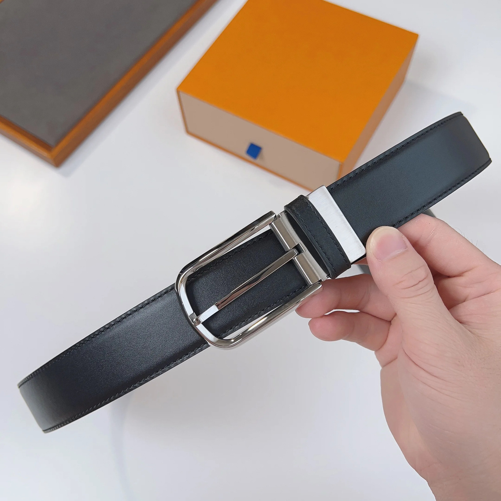 MenS Belt Business Casual Retro Trend Pin Buckle Students AllMatch Wide Version Of The Trousers 240530