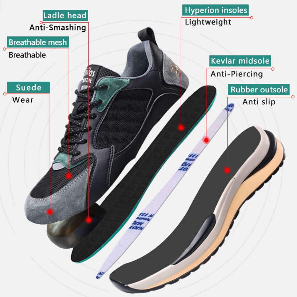 Hot Selling Industrial Protective Breathable Work Boot Casual Trainers Steel Toe Safety Shoes for Men