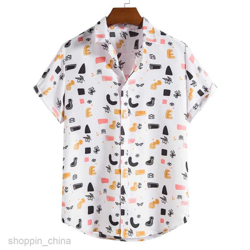 Men's Casual Shirts Summer Blossom Shirt Collection Men Printed Short sleeved Shirts Ethnic Style Loose Lapel Top tops