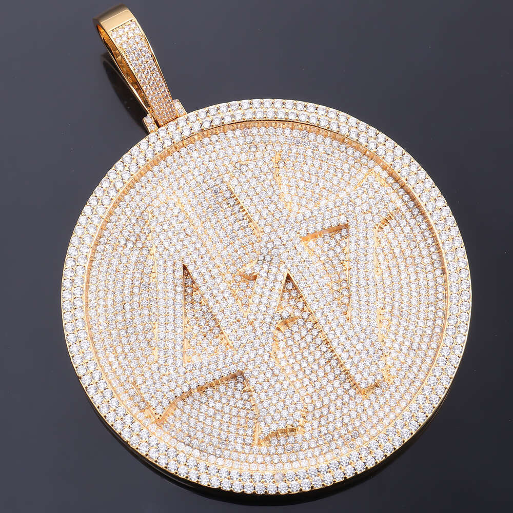 Luxury Style Iced Out Hip Hop Custom Chain Pendant 925 Silver Moissanite Round Jewelry S925 Pendant Charms for Necklace