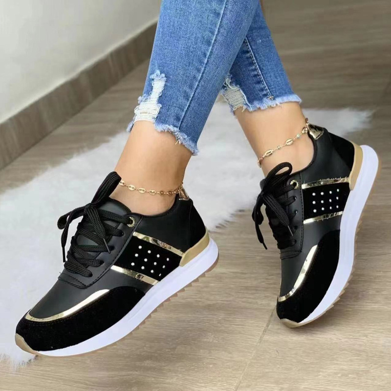 2024 Women's Sneakers Leather Patchwork Casual Walking Shoes | Breathable Mesh Sport Trainers 4