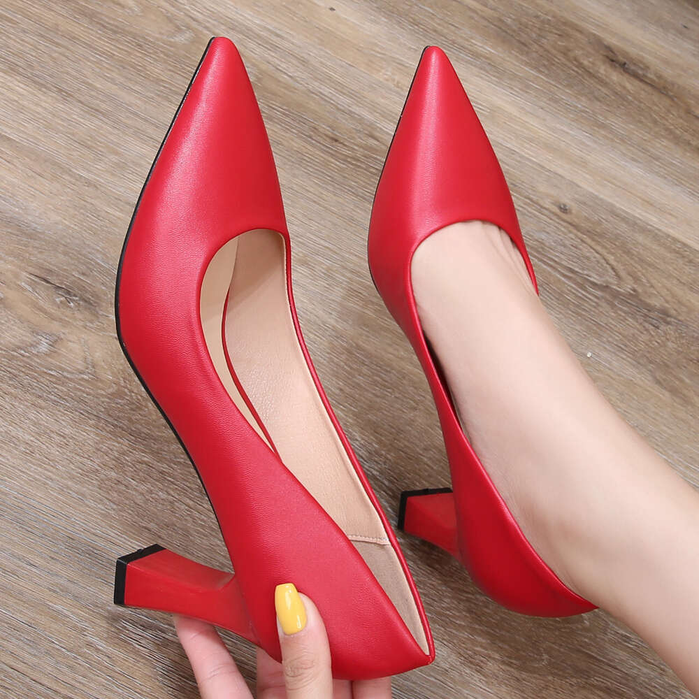 Hot Sale 2022 White Black Red Gold High Heels Shoes Women Fashion Pointed Toe Office Party Work Dress Pumps Big Size 34-43 E0000