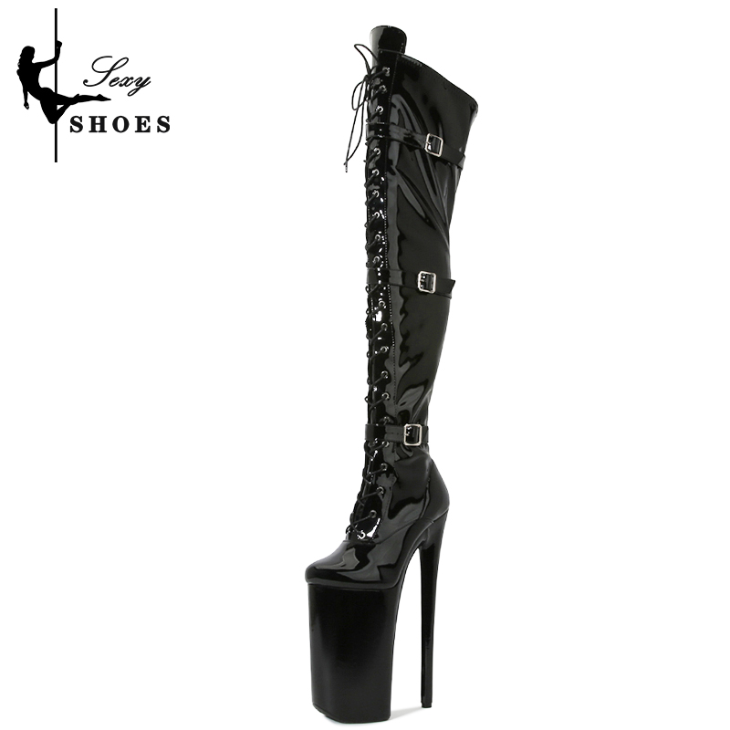 10Inches New Over The Knee Women Boots High Stripper Heels 26CM Platform Pole Dance Shoes Sexy Fetish Models Show Nightclub