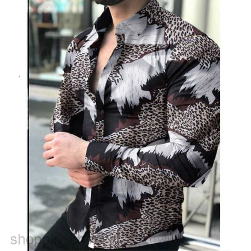 Men's Casual Shirts Spring and Autumn New Polo Neck Shirt 3D Printed Casual Loose Men's Long sleeved Top tops