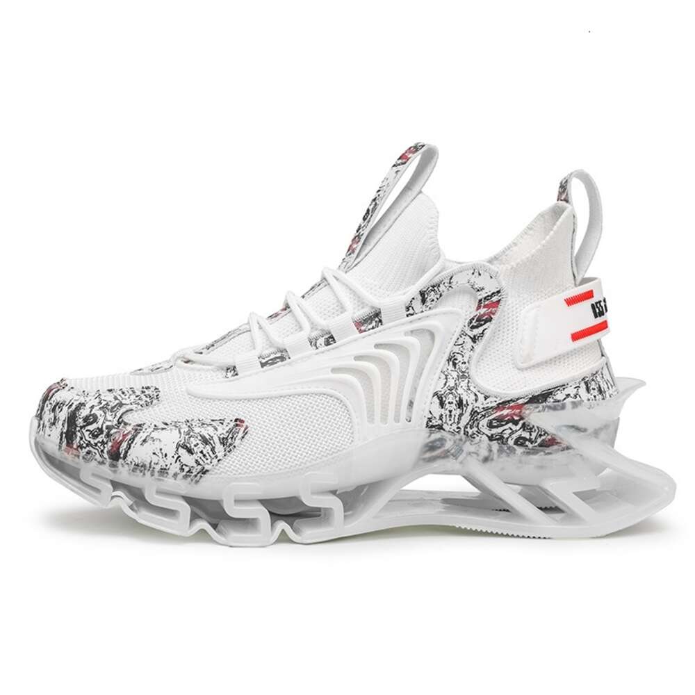 Wholesale comfortable men's basketball custom flying woven breathable mesh running shoes Shark blade sneakers for men