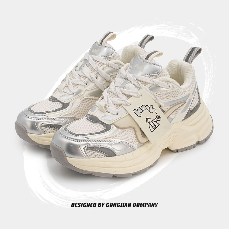 Couple Thick Sole Dad Shoes Female 2024 Summer Breathable Height Increasing Sports Shoes Versatile Lightweight Casual Shoes New Free Shipping size