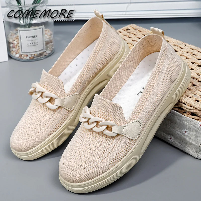 Womens casual sports shoes Comfortable Loafers Slip-on Flats Womens shoes Breathable Spring/Summer Tennis Womens Large 240611