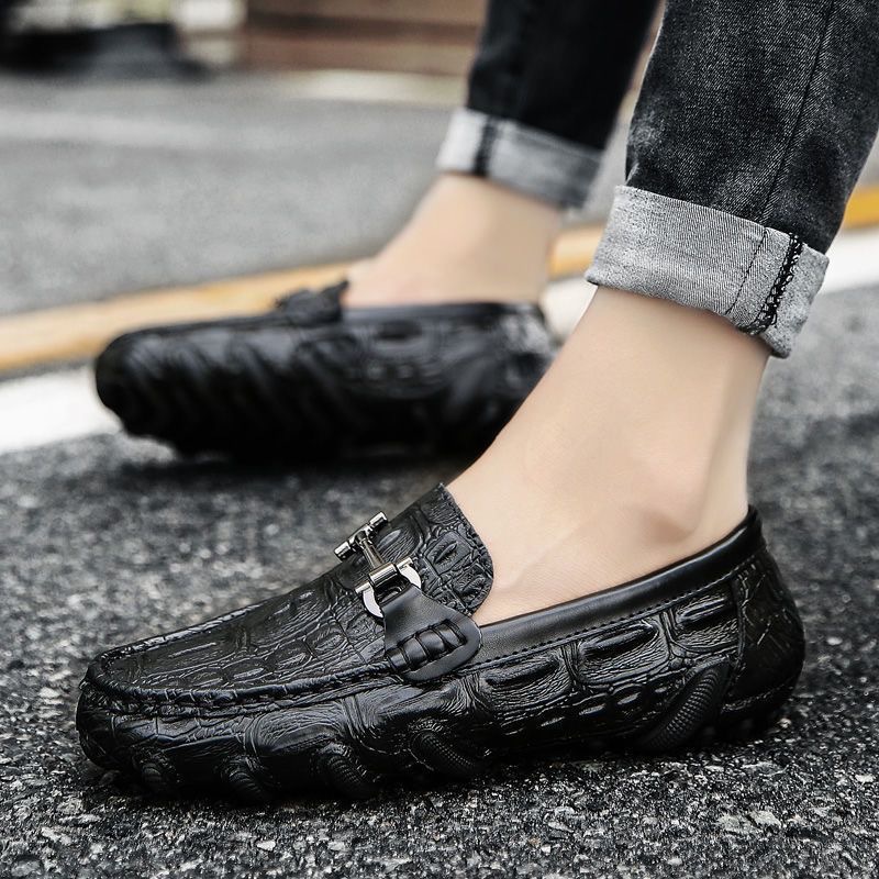 Men's Loafers Printed Casual Mens Slip On Business Shoes Comfortable Workout Walking Shoes Casual Footwear