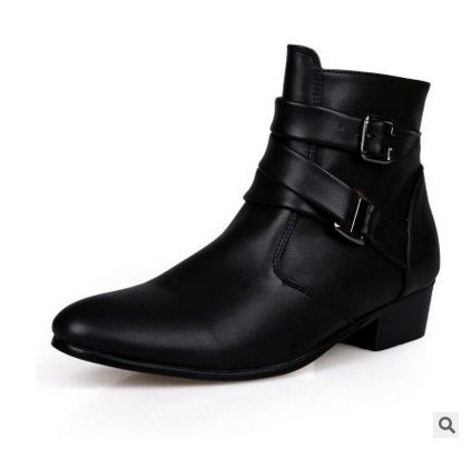 Men Boots Winter Leather Short Boot British Style Shoes Flat Heel Work Boot Motorcycle Short Boots Casual Ankle Shoes wed4