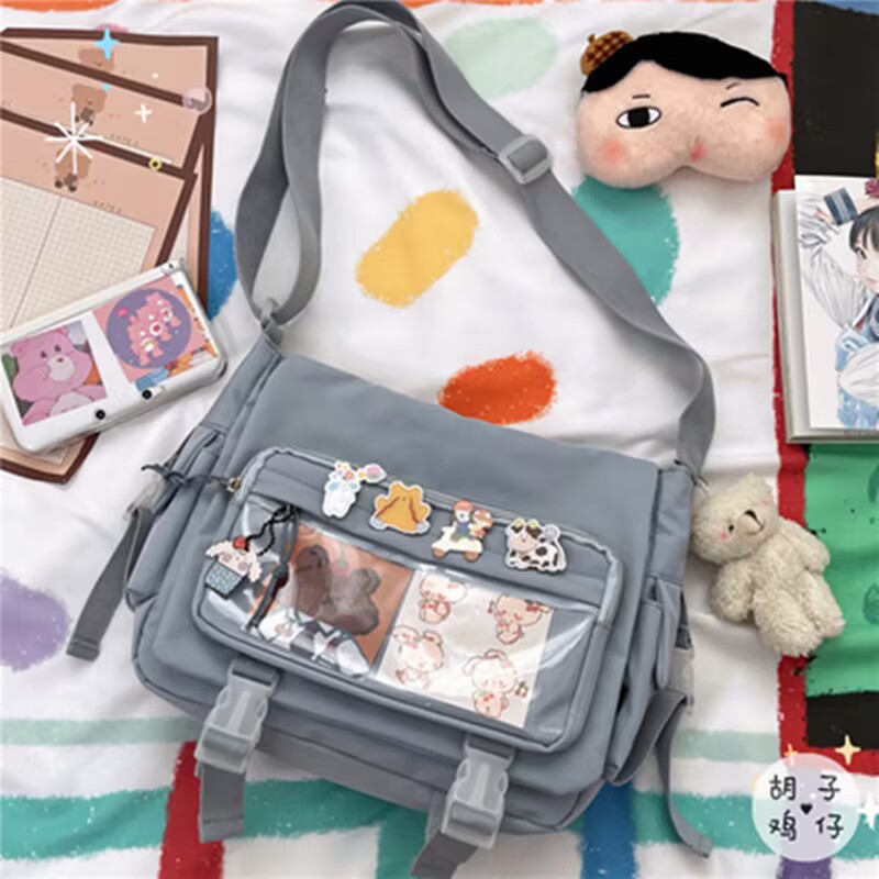 Designer Women's High end High Capacity Student Crossbody Canvas Bag Classic Versatile New Harajuku Solid Color Fashion Simple One Shoulder Tote 