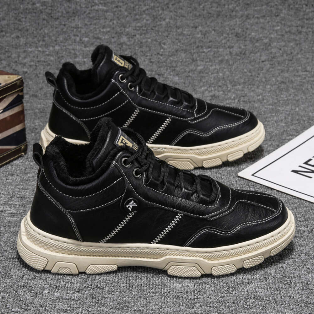 Chinese manufacturers of high quality flat winter plus cotton men's walking shoes