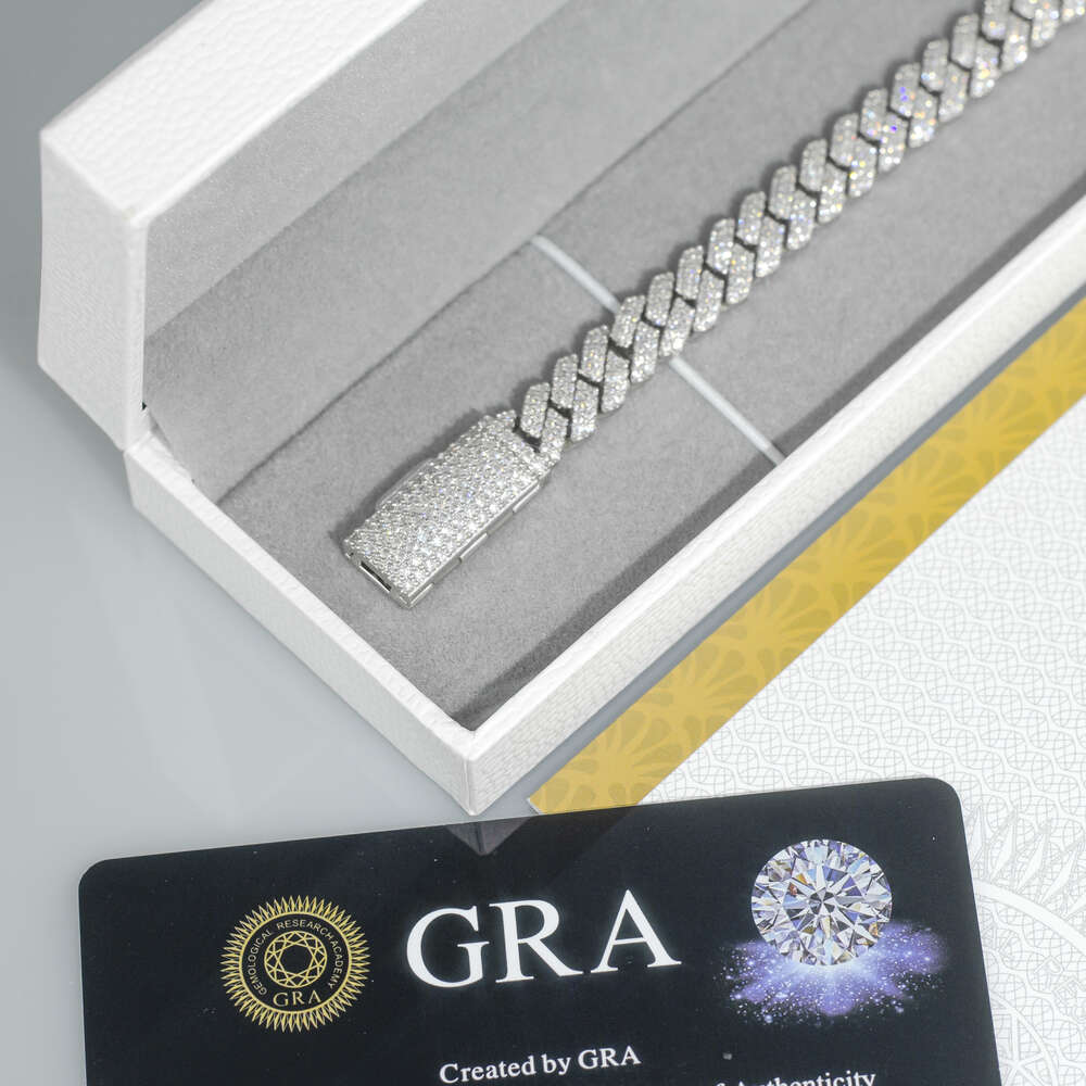 Custom Hip Hop Jewelry Diamond Necklace 18k Gold Plated 8mm 10mm d Color Vvs Moissanite Cuban Link Chain